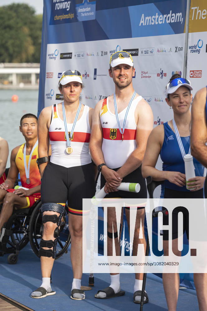 Amsterdam The Netherlands 27th August 2026 2026 World Rowing Championships on the Bosbaan in Amsterdam PR2 Mixed Double Sculls Final A (Final) B Jasmina Bier S Paul Umbach (GER) win gold watersport,