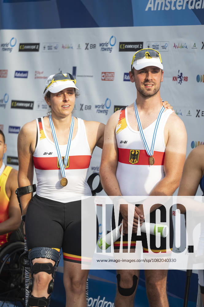 Amsterdam The Netherlands 27th August 2026 2026 World Rowing Championships on the Bosbaan in Amsterdam PR2 Mixed Double Sculls Final A (Final) B Jasmina Bier S Paul Umbach (GER) win gold watersport,