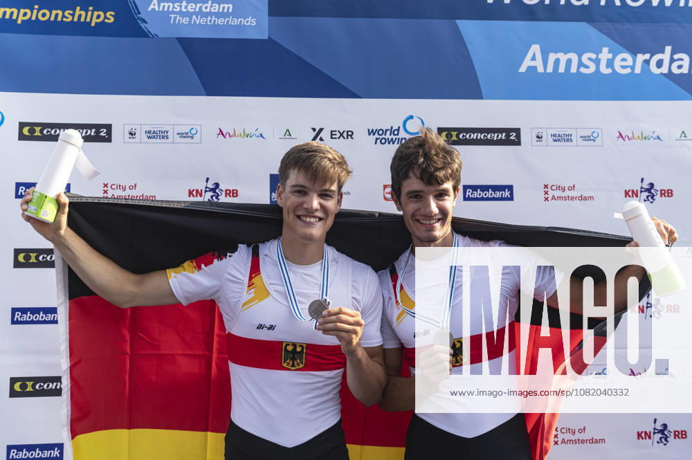 Amsterdam The Netherlands 27th August 2026 2026 World Rowing Championships on the Bosbaan in Amsterdam Lightweight Men s Double Sculls Final A (Final) Naveen Alexander Shah and Maximilian Ruehling (GER) win silver watersport,