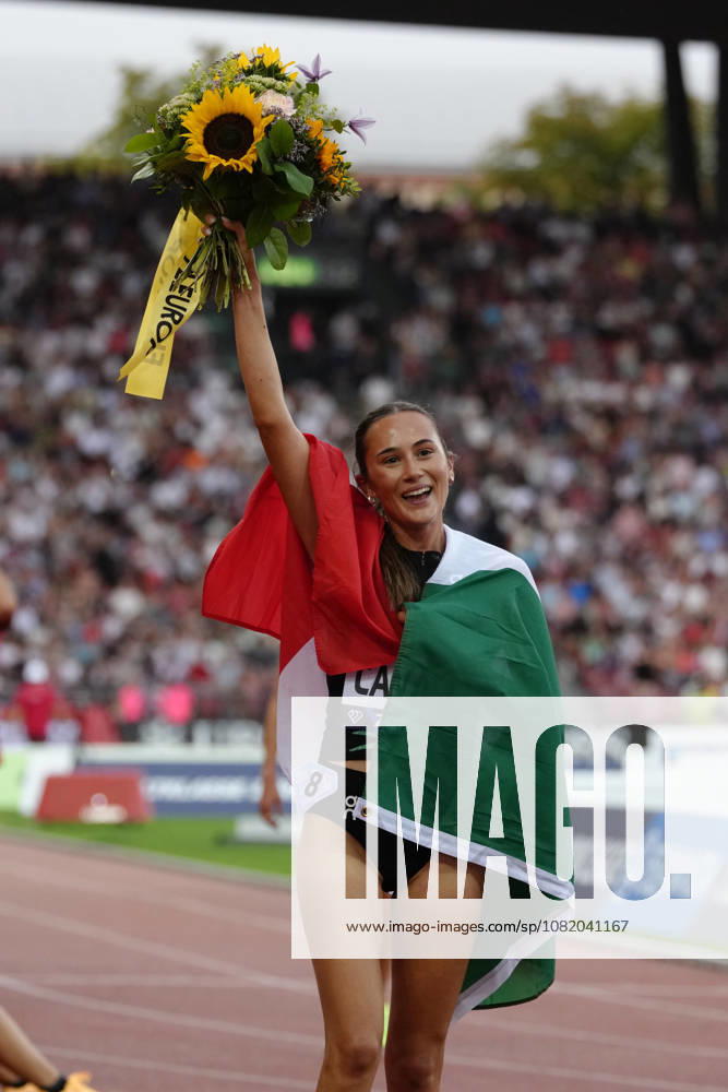 Ludovica Cavalli (ITA) after winning in the 1500m Women during the Wanda Diamond League Weltklasse Zürich at Stadion Letzigrund on August 27, 2026 in Zürich, Switzerland.
