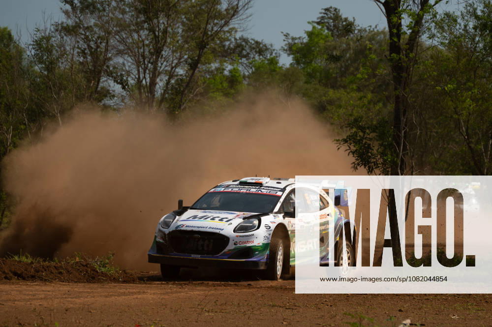 55 Driver Joshua McErlean and Co-Driver Eoin Treacy of the M-Sport Ford World Rally Team, driving the Ford Puma Rally1, during the shakedown at the FIA World Rally Championship (WRC) Ueno Rally del Paraguay 2026 on August 27 in Encarnación, Paraguay. Photo by Luca Barsali, DeFodi Images