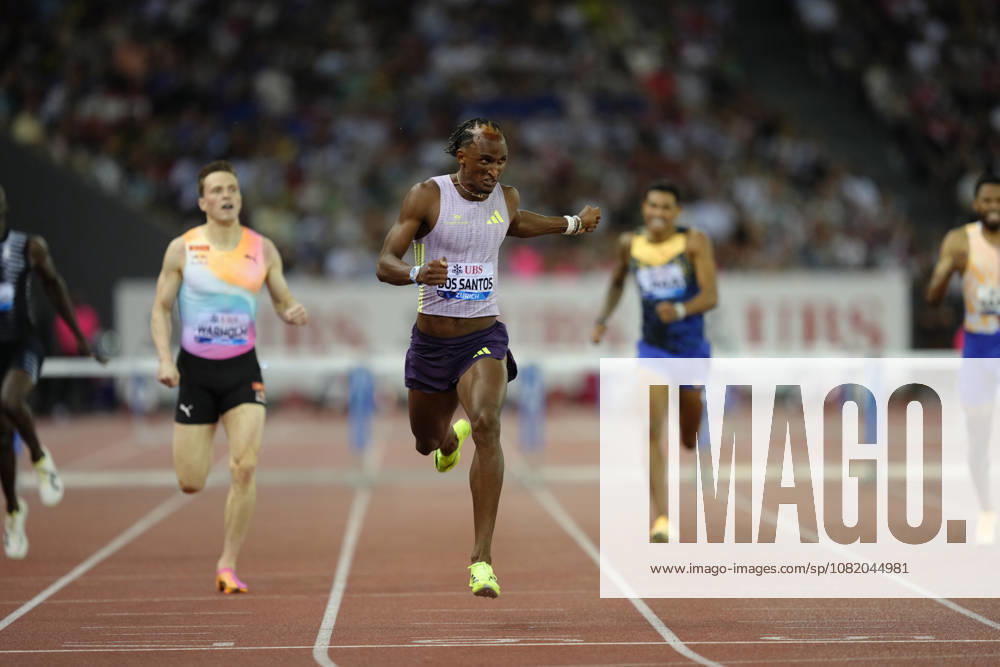 Alison dos Santos (BRA) with a new world record competes in the 400m Hurdles Men during the Wanda Diamond League Weltklasse Zürich at Stadion Letzigrund on August 27, 2026 in Zürich, Switzerland.