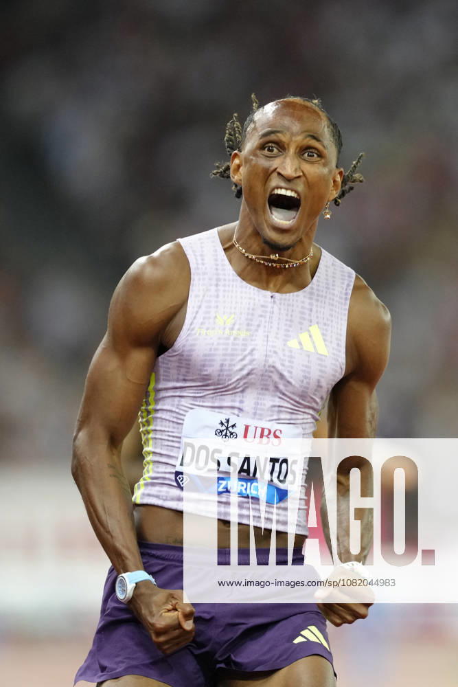 Alison dos Santos (BRA) with a new world record competes in the 400m Hurdles Men during the Wanda Diamond League Weltklasse Zürich at Stadion Letzigrund on August 27, 2026 in Zürich, Switzerland.