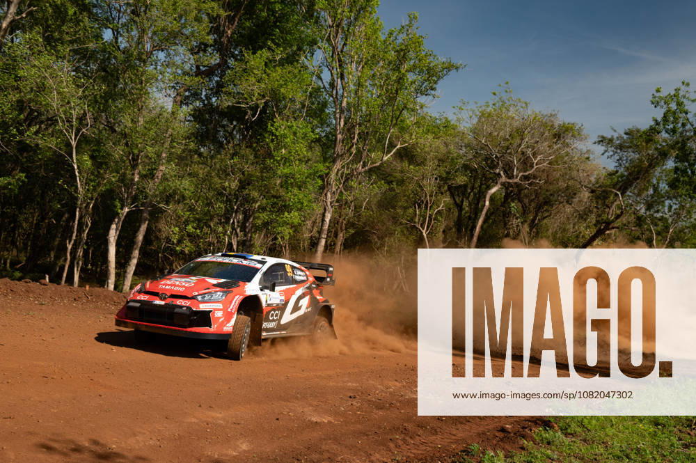 Driver Oliver Solber and co-driver Elliott Edmondson of Team Toyota Gazoo Racing WRT are driving the Toyota GR Yaris Rally1. They are participating in the shakedown during the FIA World Rally Championship (WRC) Ueno Rally of Paraguay on August 27, 2026, in Encarnación, Paraguay. Photo by Luca Barsali, DeFodi Images