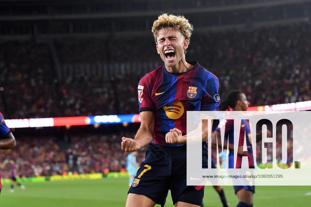 FC Barcelona, Barca v ATHLETIC CLUB DE BILBAO SPOTIFY CAMP NOU. BARCELONA Aug 27,2026 iFC BARCELONA vs ATHLETIC CLUB DE VBILBAO AUG 27 ,2026 Fermin (7) of FC Barcelona celebrates scoring his team s second goal during the match between FC Barcelona and Athletic Club de Bilbao corresponding to the first day (postponed match) of La Liga EA Sports at at Spotify Camp Nou in Barcelona, Spain. Barcelona ESP
