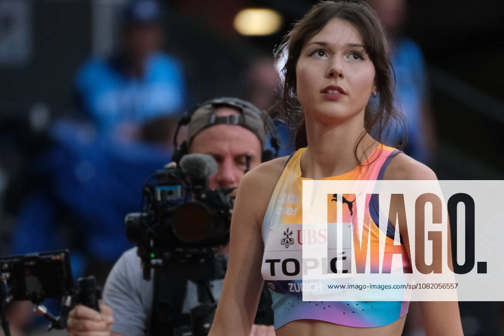 Serbian high jumper Angelina TopiÄ‡ during Weltklasse 2026, the Zurich stage of Diamond League