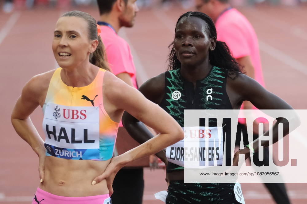 Australian 1500m Linden Hall and Kenian Susan Lokayo Ejore-Sanders during Weltklasse 2026, the Zurich stage of Diamond League