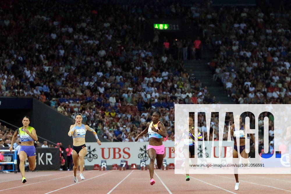 Saint Lucia Julien Alfred wins the 100m during Weltklasse 2026, the Zurich stage of Diamond League