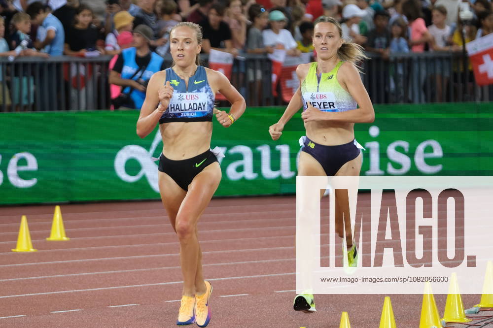 American 3000m steeple Lexy Halladay and German Lea Meyer during Weltklasse 2026, the Zurich stage of Diamond League