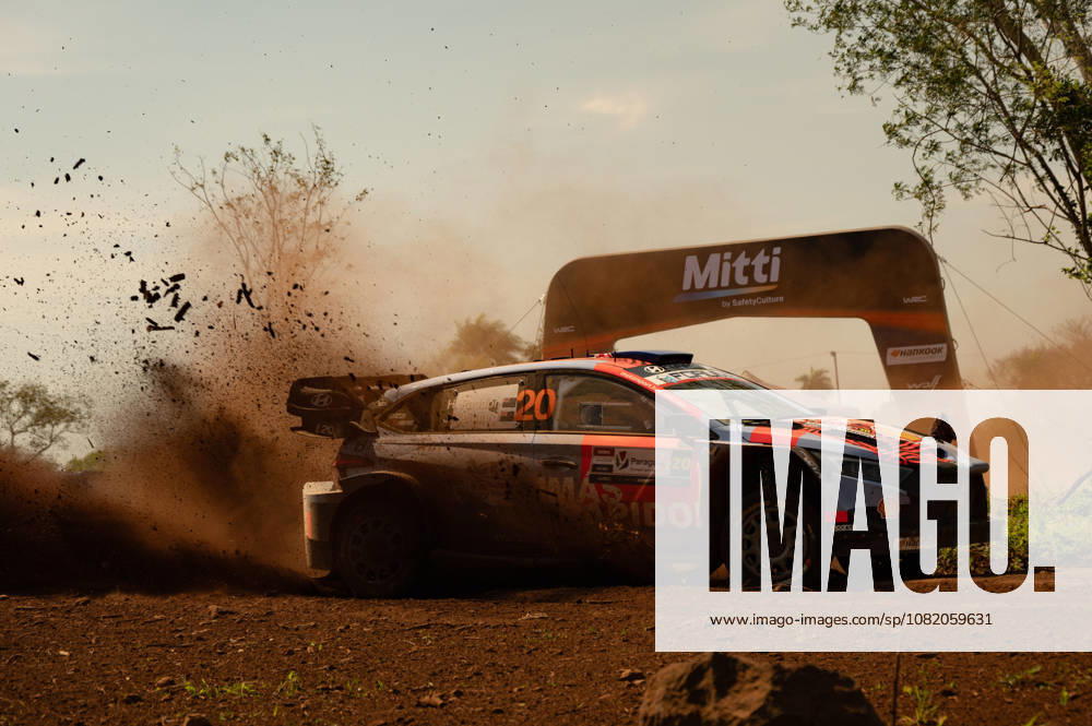 IPA87854958 - Driver Hayden Paddon and Co-Driver Ojohn Kennard of the Hyundai Shell Mobis World Rally Team, driving the Hyundai i20 N Rally1, took part in the shakedown during the FIA World Rally Championship WRC, Motorsport Rallye, WM Ueno Rally of Paraguay on August 27, 2026, in Encarnación, Paraguay.