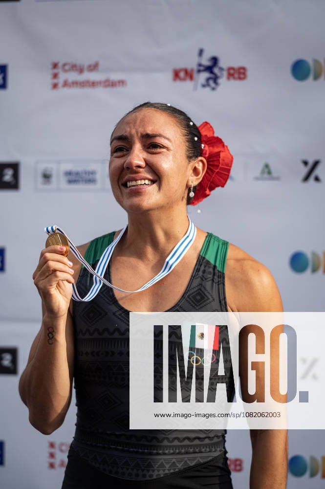 Amsterdam The Netherlands 27th August 2026 2026 World Rowing Championships on the Bosbaan in Amsterdam Lightweight Women s Single Sculls Final A (Final) Medal ceremony Kenia Lechuga Alanis (MEX) wins gold. watersport,