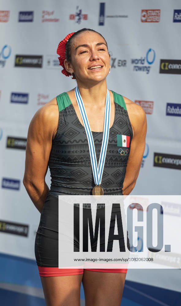 Amsterdam The Netherlands 27th August 2026 2026 World Rowing Championships on the Bosbaan in Amsterdam Lightweight Women s Single Sculls Final A (Final) Medal ceremony Kenia Lechuga Alanis (MEX) wins gold. watersport,