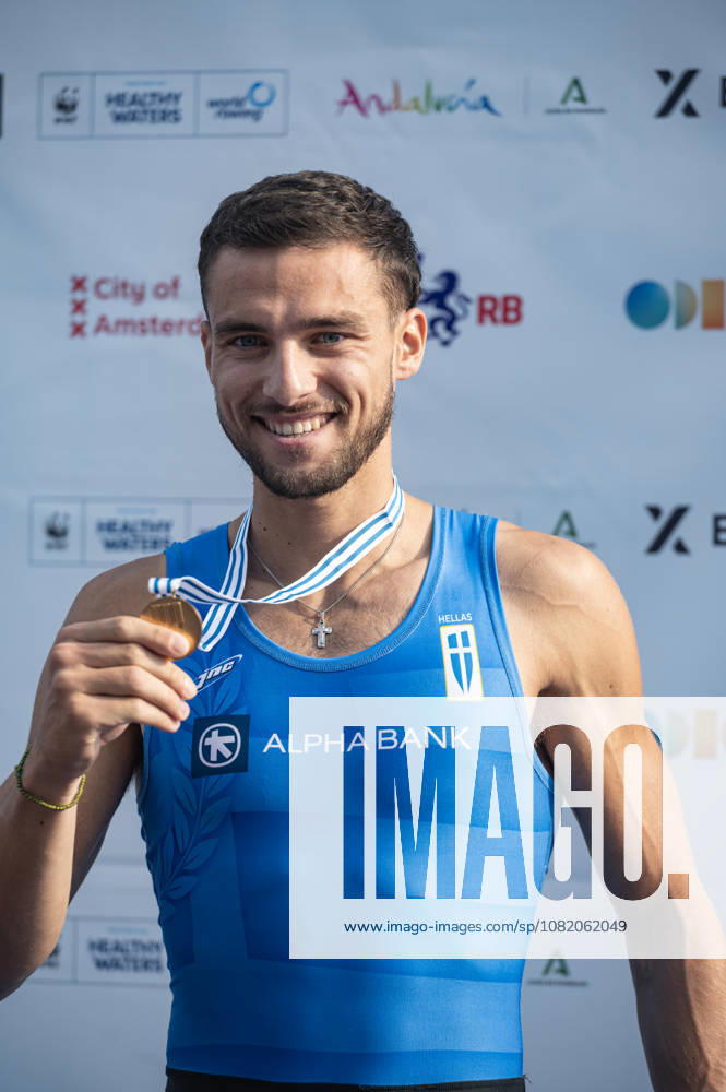 Amsterdam The Netherlands 27th August 2026 2026 World Rowing Championships on the Bosbaan in Amsterdam Lightweight Men s Single Sculls Final A (Final) Petros Gkaidatzis (GRE) wins gold watersport,