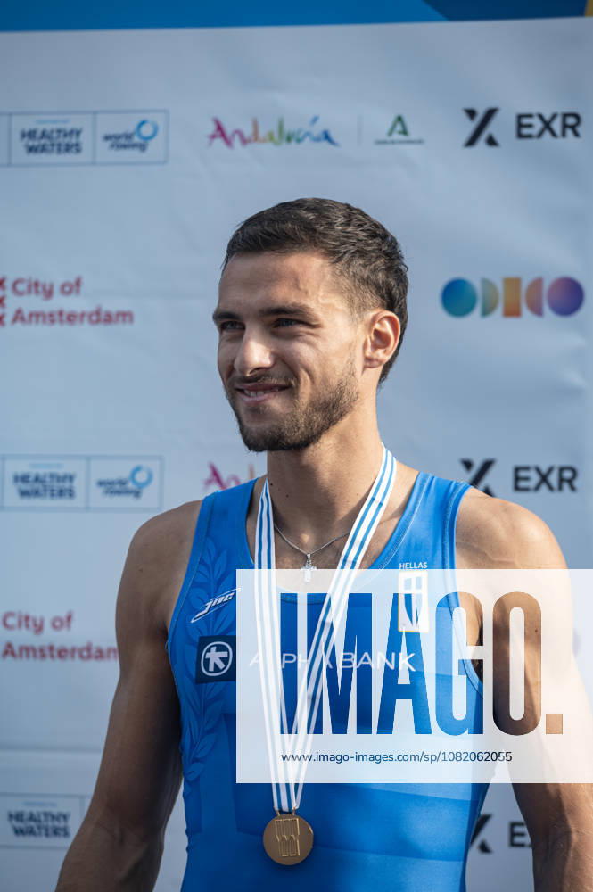 Amsterdam The Netherlands 27th August 2026 2026 World Rowing Championships on the Bosbaan in Amsterdam Lightweight Men s Single Sculls Final A (Final) Petros Gkaidatzis (GRE) wins gold watersport,
