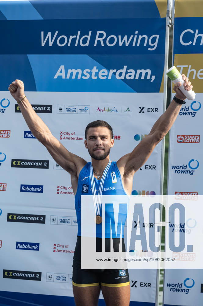 Amsterdam The Netherlands 27th August 2026 2026 World Rowing Championships on the Bosbaan in Amsterdam Lightweight Men s Single Sculls Final A (Final) Petros Gkaidatzis (GRE) wins gold watersport,