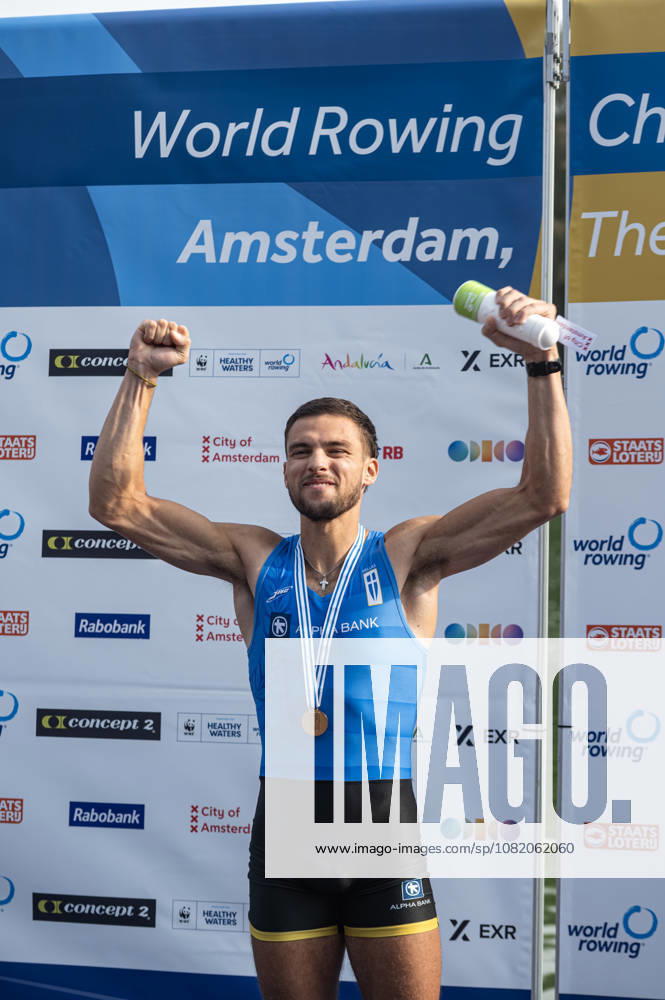 Amsterdam The Netherlands 27th August 2026 2026 World Rowing Championships on the Bosbaan in Amsterdam Lightweight Men s Single Sculls Final A (Final) Petros Gkaidatzis (GRE) wins gold watersport,