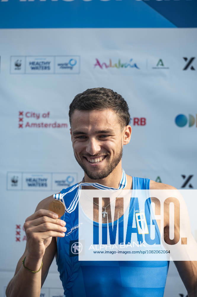 Amsterdam The Netherlands 27th August 2026 2026 World Rowing Championships on the Bosbaan in Amsterdam Lightweight Men s Single Sculls Final A (Final) Petros Gkaidatzis (GRE) wins gold watersport,