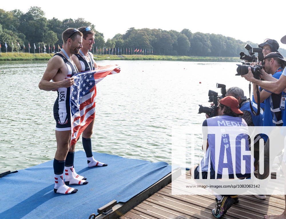 Amsterdam The Netherlands 27th August 2026 2026 World Rowing Championships on the Bosbaan in Amsterdam Lightweight Men s Double Sculls Final A (Final) Medal ceremony Jamie Copus and Sean Richardson (USA) win bronze. watersport,