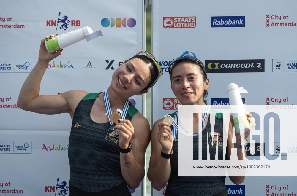 Amsterdam The Netherlands 27th August 2026 2026 World Rowing Championships on the Bosbaan in Amsterdam Lightweight Women s Double Sculls Final (Final) Medal ceremony. Gold medal winners Aylin Maryah Ibarra Maduena and Melissa Marquez (MEX) watersport,