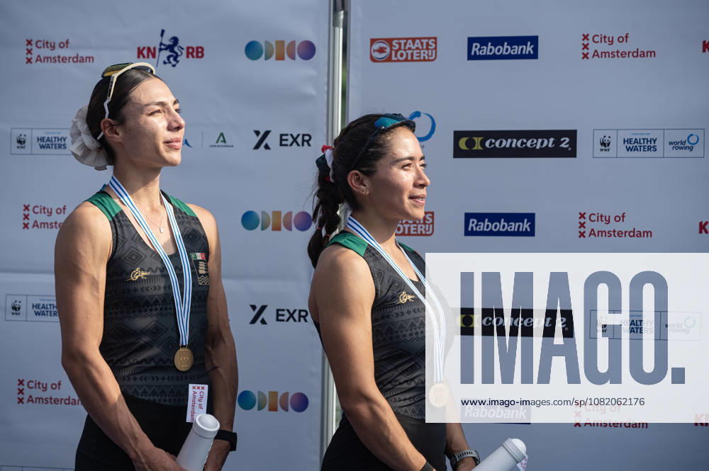 Amsterdam The Netherlands 27th August 2026 2026 World Rowing Championships on the Bosbaan in Amsterdam Lightweight Women s Double Sculls Final (Final) Medal ceremony. Gold medal winners Aylin Maryah Ibarra Maduena and Melissa Marquez (MEX) watersport,