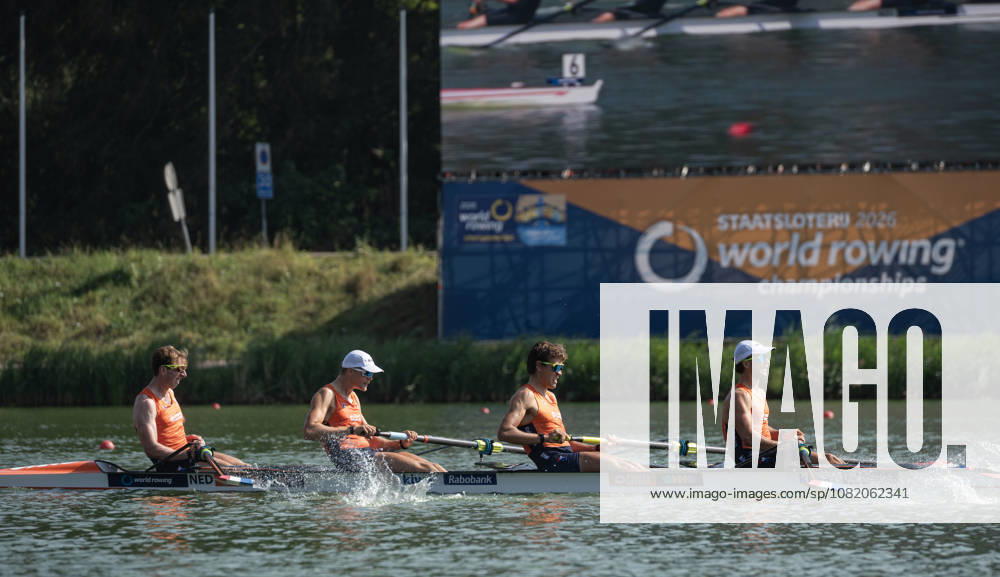 Amsterdam The Netherlands 27th August 2026 2026 World Rowing Championships on the Bosbaan in Amsterdam Men s Four Semifinal 2 (Semifinal) B Leonard Van Lierop 2 Gert-Jan Van Doorn 3 Eli Brouwer S Rik Rienks (NED) watersport,