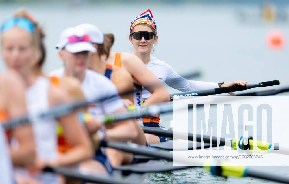 AMSTERDAM - Claire de Kok with the women s eight during a training session on the fifth day of the World Rowing Championships at the Bosbaan in the Amsterdam Forest. IRIS VAN DEN BROEK ANP ANPxSportx IVx 566422271 originalFilename: 566422271