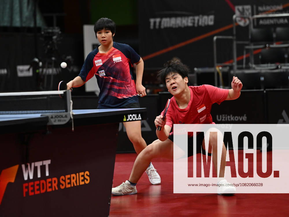 Final of mixed doubles of Table tennis, Tischtennis during the WTT Feeder Olomouc, Czech Republic, August 28, 2026. From left Loy Ming Ying and Quek Izaac of Singapore. (CTKxPhoto LudekxPerina) CTKPhotoP2026082804260 CTKPhotoP2026082804260