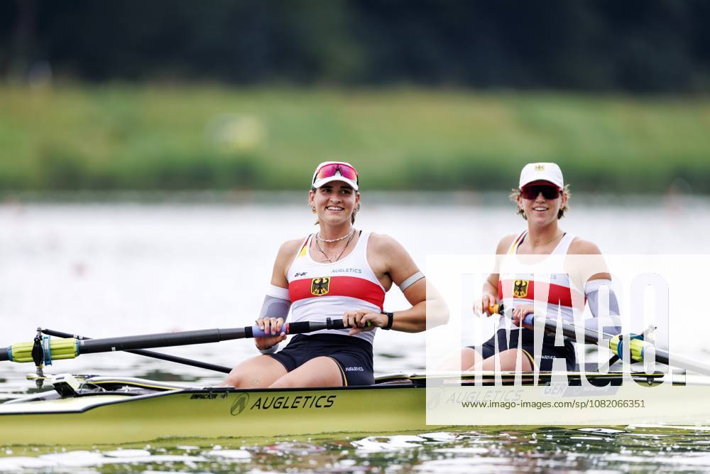 AMSTERDAM - Luise Bachmann and Tabea Schendekehl (GER) during the B-final of the women s pair without cox on the fifth day of the World Rowing Championships at the Bosbaan in the Amsterdam Forest. IRIS VAN DEN BROEK ANP ANPxSportx IVx 566428439 originalFilename: 566428439