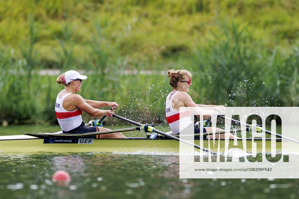 AMSTERDAM - Lisa Gutfleisch and Sarah Wibberenz (GER) during the B-final of the women s double sculls on the fifth day of the World Rowing Championships at the Bosbaan in the Amsterdam Forest. IRIS VAN DEN BROEK ANP ANPxSportx IVx 566428856 originalFilename: 566428856