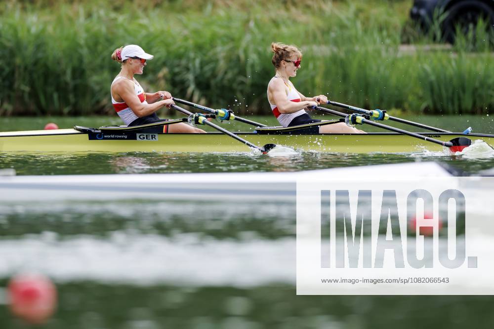 AMSTERDAM - Lisa Gutfleisch and Sarah Wibberenz (GER) during the B-final of the women s double sculls on the fifth day of the World Rowing Championships at the Bosbaan in the Amsterdam Forest. IRIS VAN DEN BROEK ANP ANPxSportx IVx 566428862 originalFilename: 566428862