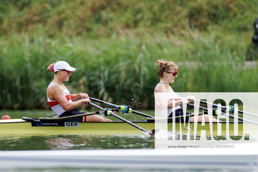 AMSTERDAM - Lisa Gutfleisch and Sarah Wibberenz (GER) during the B-final of the women s double sculls on the fifth day of the World Rowing Championships at the Bosbaan in the Amsterdam Forest. IRIS VAN DEN BROEK ANP ANPxSportx IVx 566428866 originalFilename: 566428866