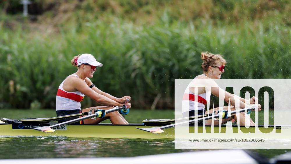 AMSTERDAM - Lisa Gutfleisch and Sarah Wibberenz (GER) during the B-final of the women s double sculls on the fifth day of the World Rowing Championships at the Bosbaan in the Amsterdam Forest. IRIS VAN DEN BROEK ANP ANPxSportx IVx 566428872 originalFilename: 566428872
