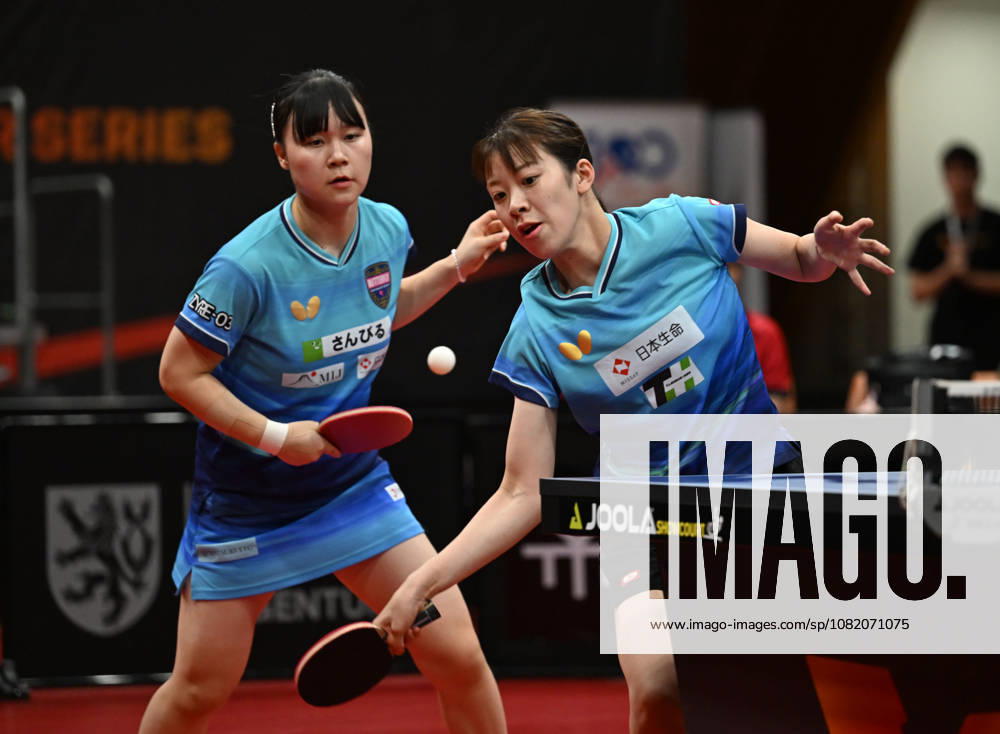 From left Misuzu Takeya and Rin Mende of Japan in action during the match against Orawan Paranang and Suthasini Sawettabut of Thailand during the women s doubles Table tennis, Tischtennis final at the WTT Feeder in Olomouc, Czech Republic, on August 28, 2026. (CTKxPhoto LudekxPerina) CTKPhotoP2026082805912 CTKPhotoP2026082805912