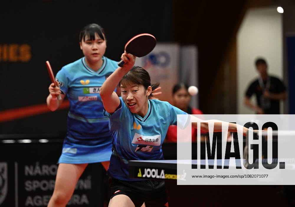 From left Misuzu Takeya and Rin Mende of Japan in action during the match against Orawan Paranang and Suthasini Sawettabut of Thailand during the women s doubles Table tennis, Tischtennis final at the WTT Feeder in Olomouc, Czech Republic, on August 28, 2026. (CTKxPhoto LudekxPerina) CTKPhotoP2026082806052 CTKPhotoP2026082806052