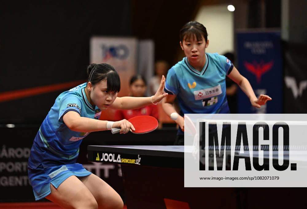 From left Misuzu Takeya and Rin Mende of Japan in action during the match against Orawan Paranang and Suthasini Sawettabut of Thailand during the women s doubles Table tennis, Tischtennis final at the WTT Feeder in Olomouc, Czech Republic, on August 28, 2026. (CTKxPhoto LudekxPerina) CTKPhotoP2026082806069 CTKPhotoP2026082806069