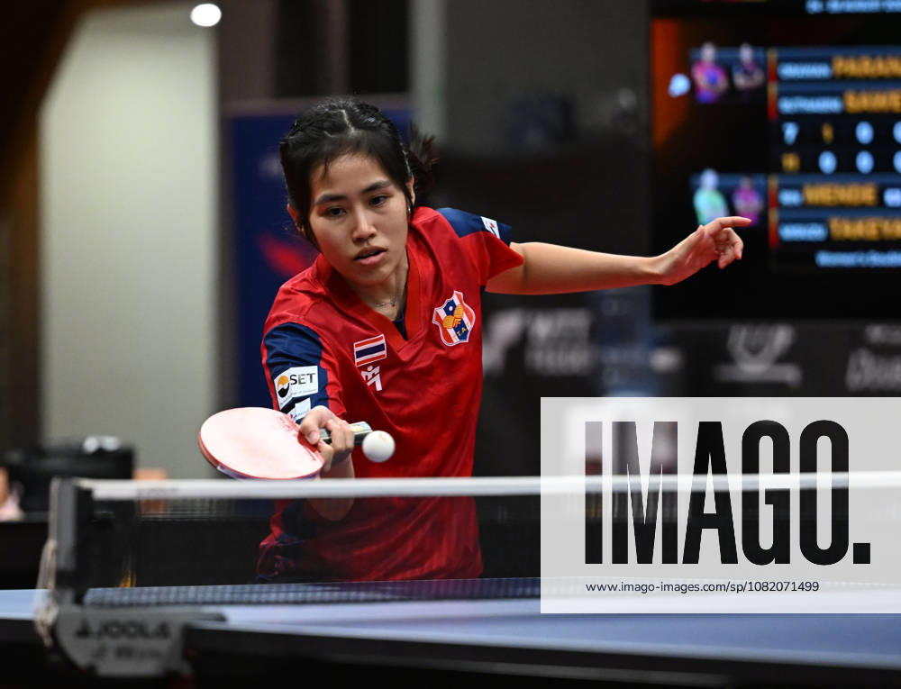 Suthasini Sawettabut of Thailand in action during the match between Orawan Paranang and Suthasini Sawettabut of Thailand and Rin Mende and Misuzu Takeya of Japan during the women s doubles Table tennis, Tischtennis final at the WTT Feeder in Olomouc, Czech Republic, on August 28, 2026. (CTKxPhoto LudekxPerina) CTKPhotoP2026082806223 CTKPhotoP2026082806223