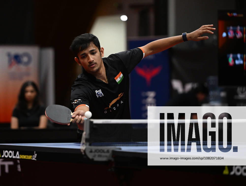 Akash Pal of India in action during the match between Ankur Bhattacharjee and Akash Pal of India and Mateusz Zalewski of Poland and David Szantosi of Hungary during the men s doubles Table tennis, Tischtennis final at the WTT Feeder in Olomouc, Czech Republic, on August 28, 2026. (CTKxPhoto LudekxPerina) CTKPhotoP2026082806336 CTKPhotoP2026082806336