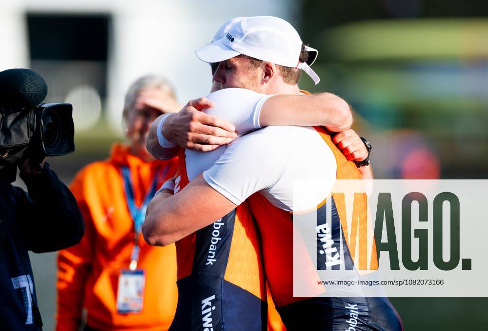 AMSTERDAM - Simon van Dorp and Melvin Twellaar in action during the men s double sculls final on the fifth day of the World Rowing Championships at the Bosbaan in the Amsterdam Forest. IRIS VAN DEN BROEK ANP ANPxSportx IVx 566443386 originalFilename: 566443386