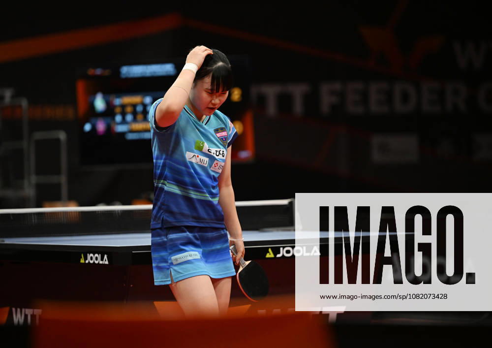 Misuzu Takeya of Japan reacts during the match against Rin Mende of Japan during the women s singles Table tennis, Tischtennis final at the WTT Feeder in Olomouc, Czech Republic, on August 28, 2026. (CTKxPhoto LudekxPerina) CTKPhotoP2026082806470 CTKPhotoP2026082806470