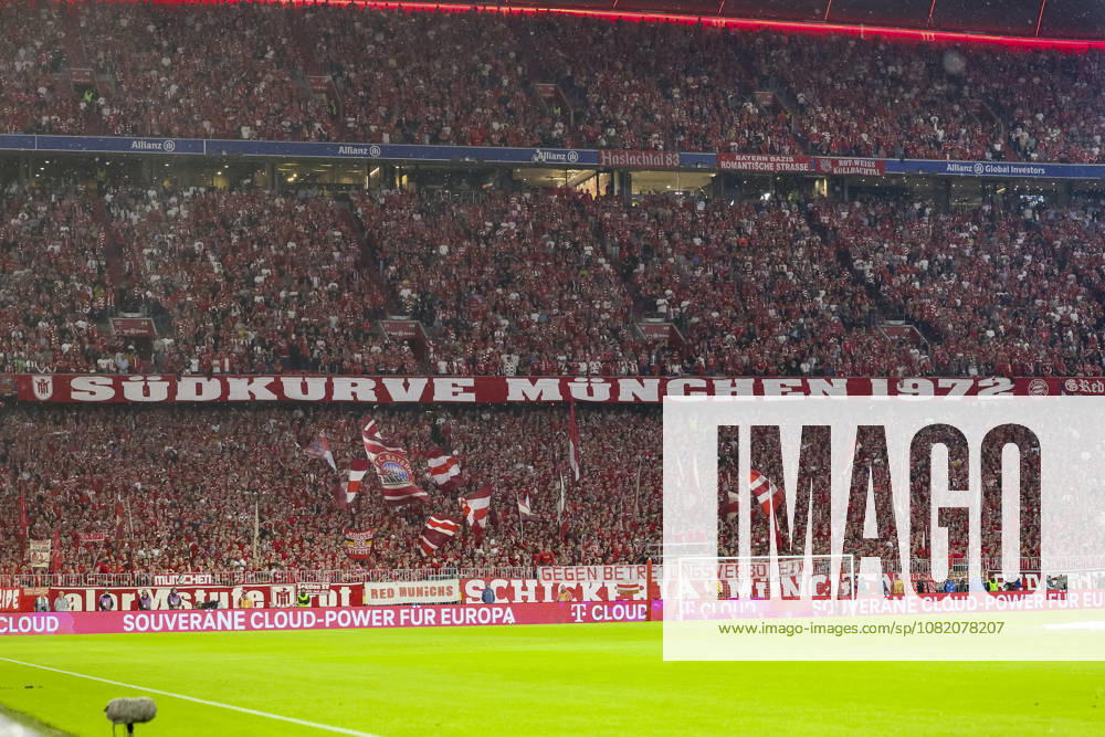 FC Bayern Munich Fan Section, Germany, Soccer, Bundesliga 1, Matchday 1, 2026–2027, FC Bayern Munich vs. VfB Stuttgart, August 28, 2026, Allianz Arena, Munich, Germany