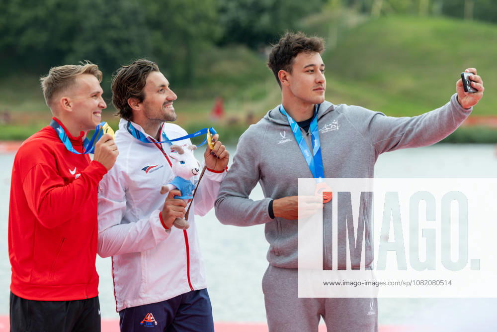 ICF Canoe Sprint and Paracanoe World Championships Daniel Fejes, Martin Fuksa, Zakhar Petrov during ICF Canoe Sprint and Paracanoe World Championships in Poznan, Poland, on August 28, 2026 Poznan Poland
