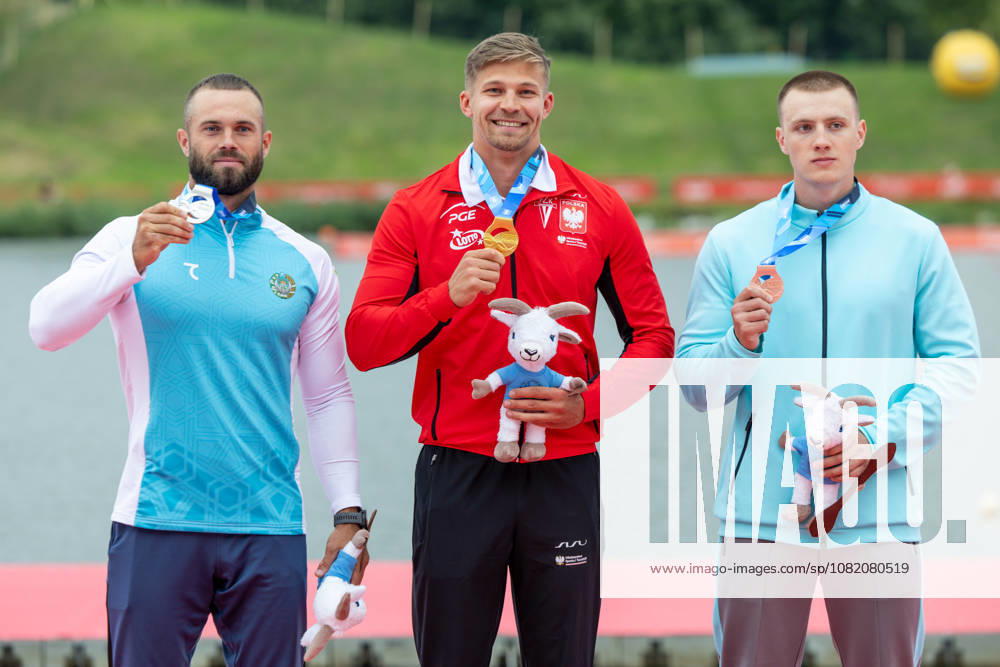 ICF Canoe Sprint and Paracanoe World Championships Artur Guliev, Oleksii Koliadych, Andrei Zholabau during ICF Canoe Sprint and Paracanoe World Championships in Poznan, Poland, on August 28, 2026 Poznan Poland