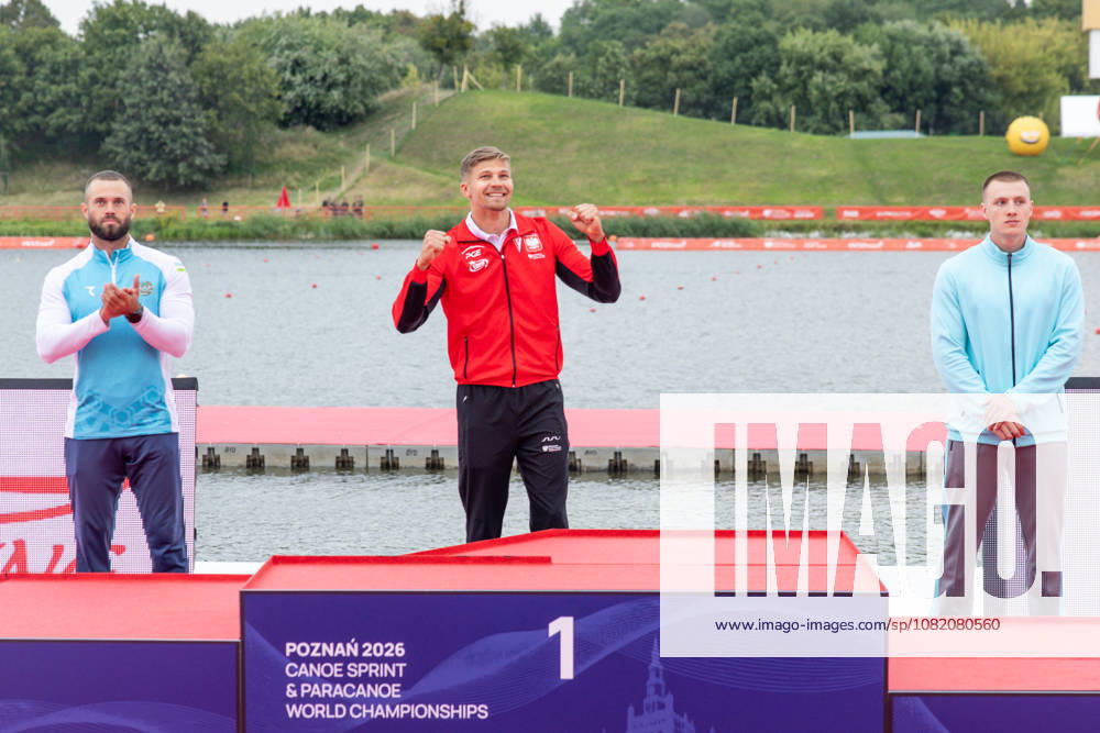 ICF Canoe Sprint and Paracanoe World Championships Artur Guliev, Oleksii Koliadych, Andrei Zholabau during ICF Canoe Sprint and Paracanoe World Championships in Poznan, Poland, on August 28, 2026 Poznan Poland