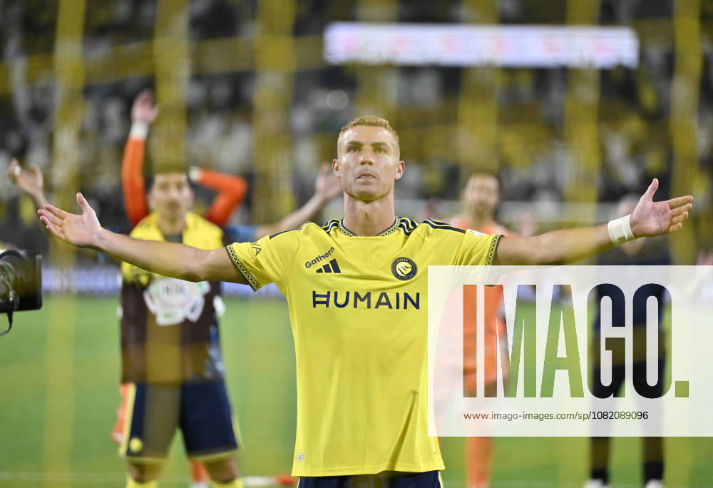 Saudi Arabia Pro League: Al-Nassr v Al-Taawon RIYADH, SAUDI ARABIA - AUGUST 28: Cristiano Ronaldo of Al-Nassr celebrates after scoring a goal during the Saudi Arabia Pro League match between Al-Nassr and Al-Taawon at King Saud University Stadium in Riyadh, Saudi Arabia on August 28, 2026. Mohammed Saad Anadolu Riyadh Saudi Arabia. Editorial use only. Please get in touch for any other usage.