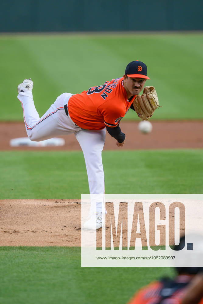 Aug 28, 2026; Detroit, Michigan, USA; Detroit Tigers Drew Anderson (38) pitches in the first inning at Comerica Park. Mandatory Credit: -Cal Media MLB, Baseball Herren, USA 2026: Dodgers Vs Tigers AUG 28 - ZUMAc04_ 20260828_zma_c04_008