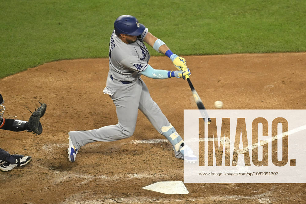 Aug 28, 2026; Detroit, Michigan, USA; Los Angeles Dodgers Alek Thomas (9) at Comerica Park. Mandatory Credit: -Cal Media MLB, Baseball Herren, USA 2026: Dodgers Vs Tigers AUG 28 - ZUMAc04_ 20260828_zma_c04_016