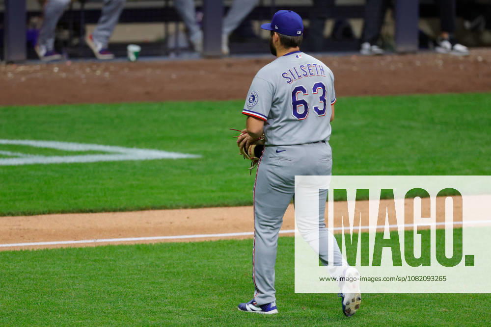 Texas Rangers pitcher CHASE SILSETH (63) leaves after surrendering a run on two hits in a baseball game, Friday, Aug. 28, 2026, in Milwaukee, Wisconsin. Milwaukee USA - ZUMAa325 20260828_zsa_a325_041