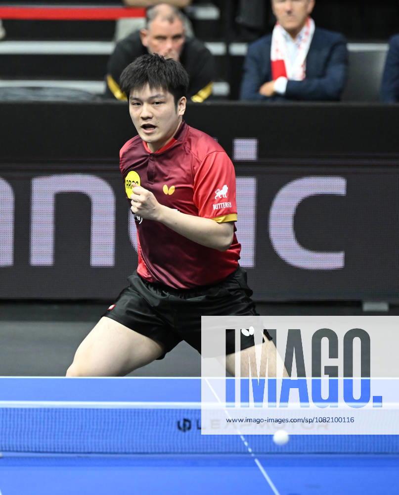 German Table Tennis Cup Grand Opening with Fan Zhendong of Borussia Düsseldorf (photo ms0685) NUREMBERG, GERMANY, AUGUST 29, 2026 Fan Zhendong of Borussia Düsseldorf (photo ms0685) in action at the Table Tennis Bundesliga Cup Grand Opening for the 2026–2027 season at the Kia Metropol Arena in Nuremberg, Nuremberg, Kia Metropol Arena, Bavaria, Germany
