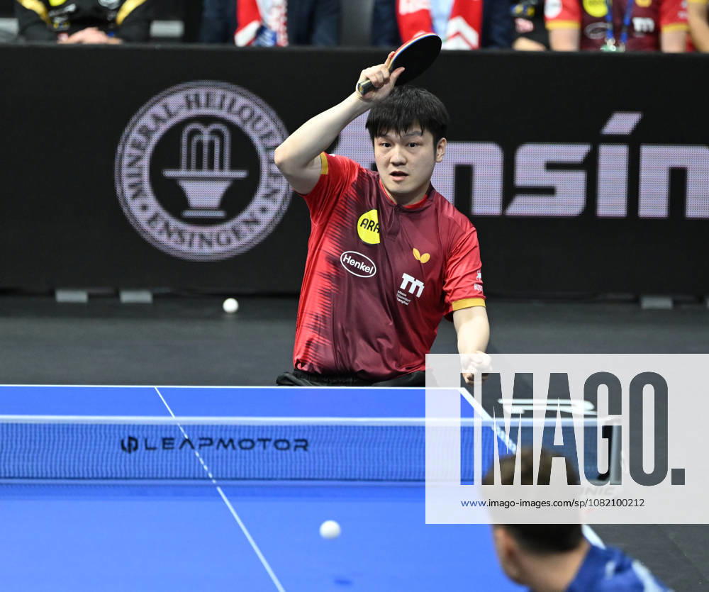 German Table Tennis Cup Grand Opening with Fan Zhendong, Borussia Düsseldorf, photo ms0742, NUREMBERG, GERMANY, AUGUST 29, 2026 Fan Zhendong of Borussia Düsseldorf (photo ms0742) in action at the Table Tennis Bundesliga Cup Grand Opening for the 2026–2027 season at the Kia Metropol Arena in Nuremberg, Nuremberg, Kia Metropol Arena, Bavaria, Germany
