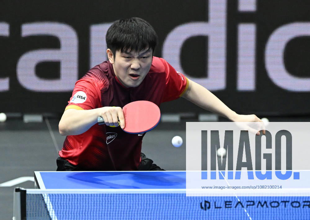 German Table Tennis Cup Grand Opening with Fan Zhendong of Borussia Düsseldorf, photo ms0745, NUREMBERG, GERMANY, AUGUST 29, 2026 Fan Zhendong of Borussia Düsseldorf (photo ms0745) in action at the Table Tennis Bundesliga Cup Grand Opening for the 2026–2027 season at the Kia Metropol Arena in Nuremberg, Nuremberg, Kia Metropol Arena, Bavaria, Germany